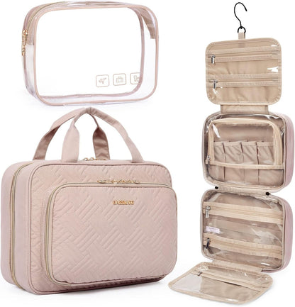 Bag Hanging Travel Makeup Organizer with TSA Approved Transparent Cosmetic Bag Makeup Bag