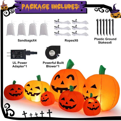 7.5 Ft Pumpkin Decoration-Lighted Halloween Inflatable Pumpkin for Home Yard Garden
