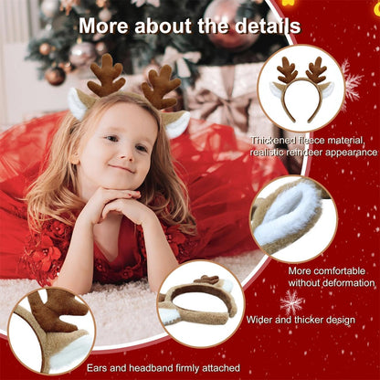 Antlers Headband Animal Ears Headbands Fluffy Realistic Deer Antler Hairband Party Cosplay Costume Washing