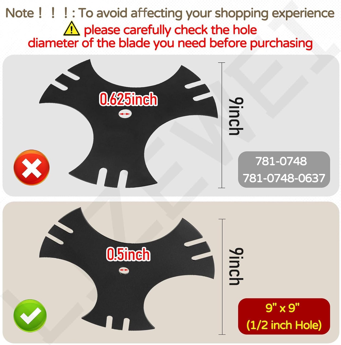 Universal 3-Side Edger Star Blade for Craftsman Walk Behind Edger, Mclane 2059, Also for Power Trim Edgers