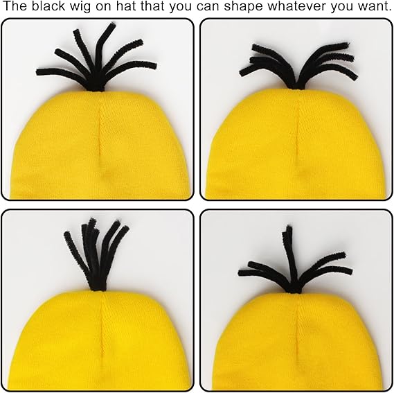 3 Pcs Costume Accessories Adult Goggles Glasses Yellow Beanie/Gloves for Men Women Cosplay