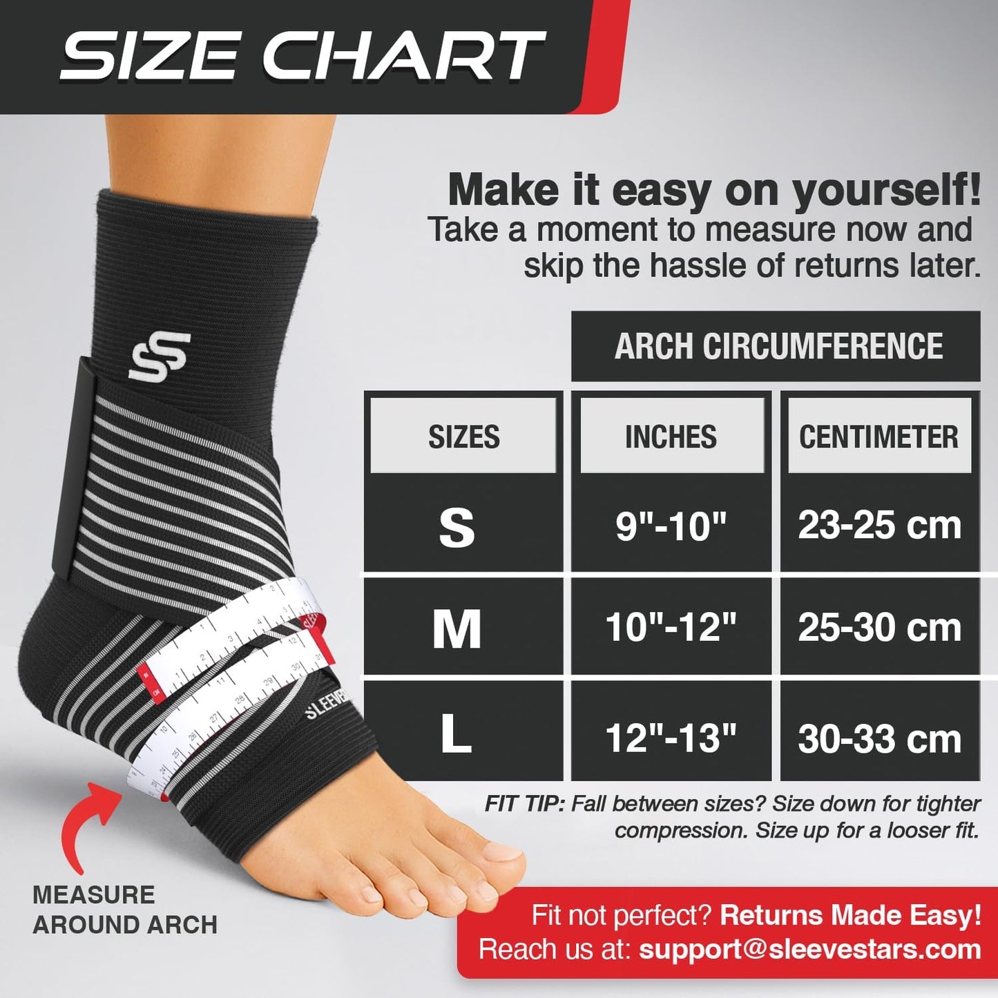 Ankle Brace for Women & Men Ankle Wrap for Sprain Compression Sleeve for Plantar Fasciitis Relief Easy Customizable Support