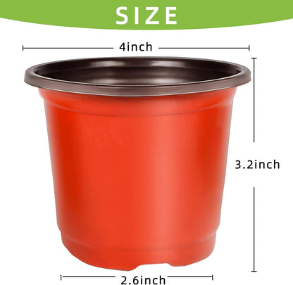 100 Pcs 4" Plastic Small Plants Pots Flower Pots Seed Starting Pots for Plants Indoor Outdoor
