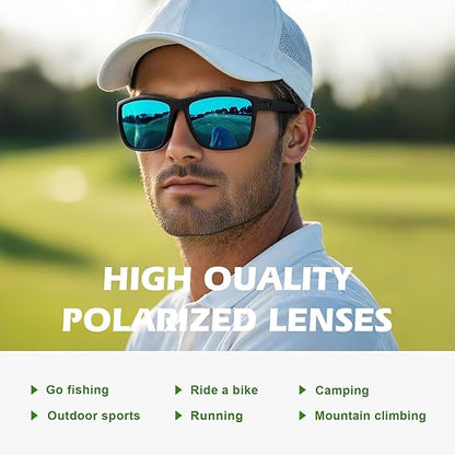 Polarized Sports Sunglasses for Men UV Protection Lightweight Sun Glasses for Driving Fishing