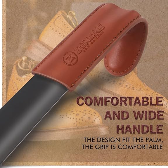 Long Shoe Horn for Seniors Men Metal Shoehorn Long handle for Boots 22.8'' Shoe Spoon Helper