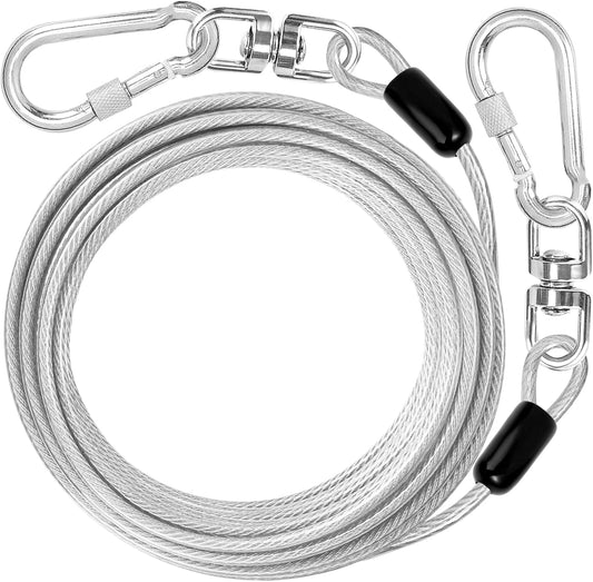 15 ft Dog Lead for Yard  Heavy Duty Chain Leash Outside for Small Large Dogs Up to 500 lbs
