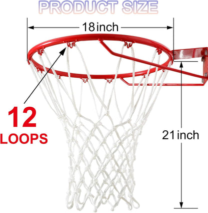 12 Loops Professional Heavy Duty Basketball Net Replacement All Weather Anti Whip