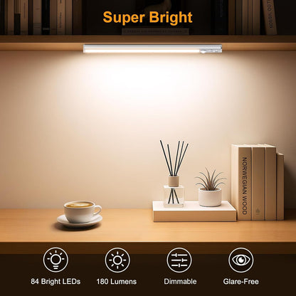 Cabinet Lighting Rechargeable 2 Pack 3 Color Temps&5 Level Brightness Super Bright 4 Modes Motion Sensor Long Lasting