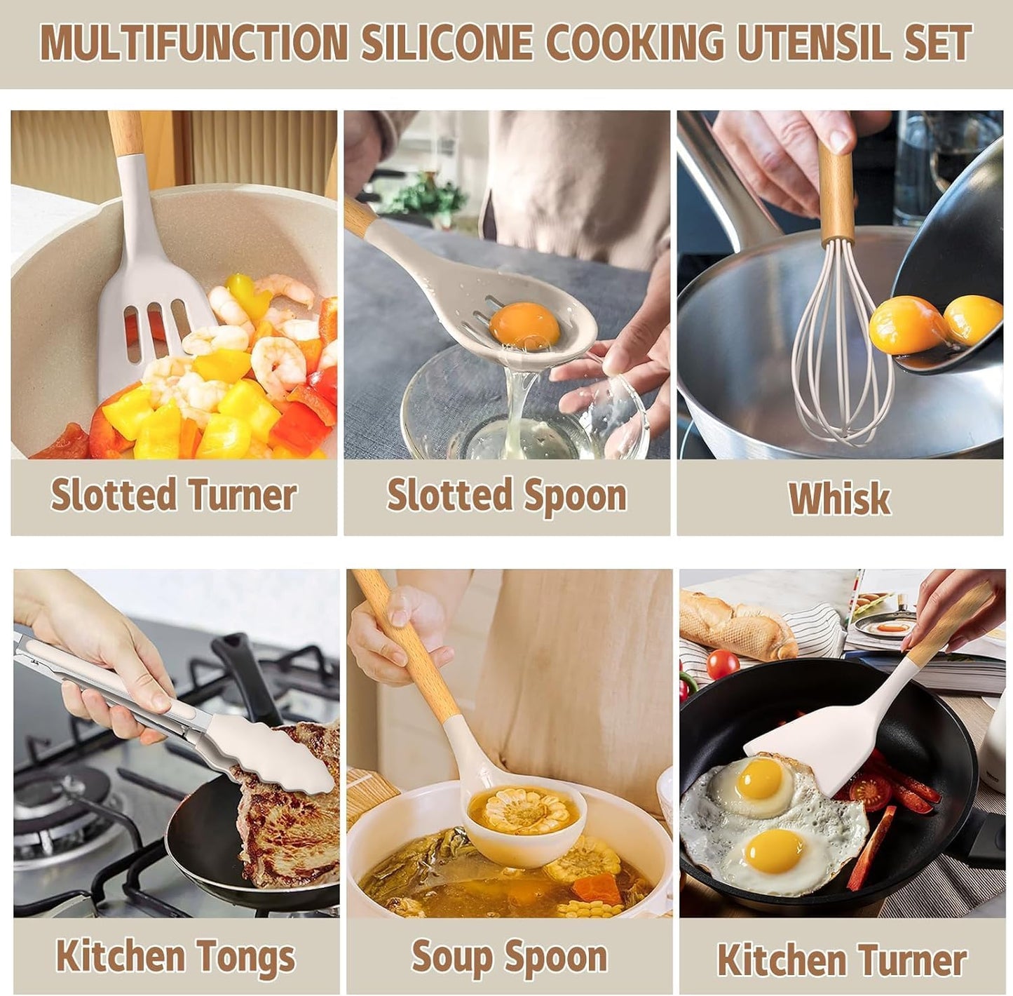 Cooking Utensils Set 33 pcs Non-Stick Silicone Cooking Kitchen Utensils Spatula Set with Holder