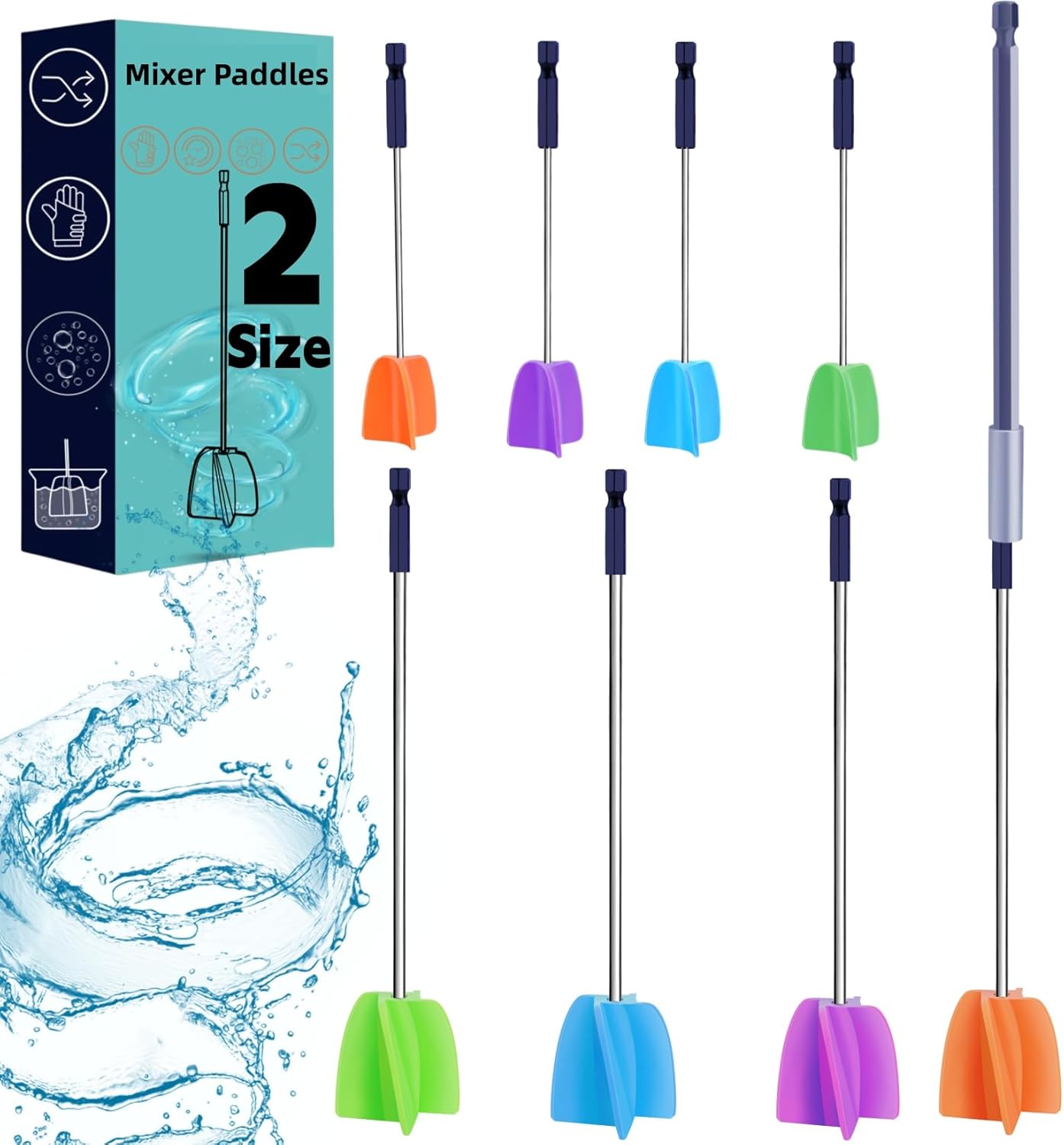 Silicone Resin Mixer Paddles,Reusable Reusable Paint and Resin Mixer Paddle to Mix Epoxy Resin, Paint