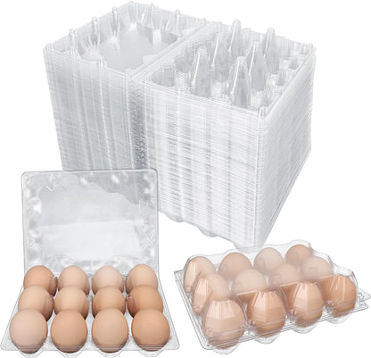 100 Pack Plastic Chicken Egg Holders, Egg Tray Carton Holder for Home & Kitchen, Farm & Market Use