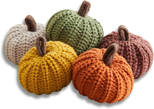 MINI Knit Pumpkins Set of 5, Fall Favorite, Gifts for Women, Autumn Bowl fillers Fall Farmhouse