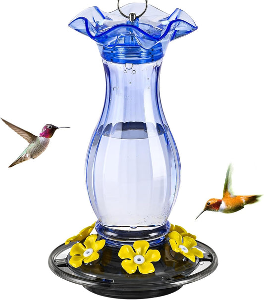 18 OZ Humming Birds Feeders with 6 Bee Guard Feeding Ports & Built-in Ant Moat Easy to Clean Durable Outdoor Garden Decor