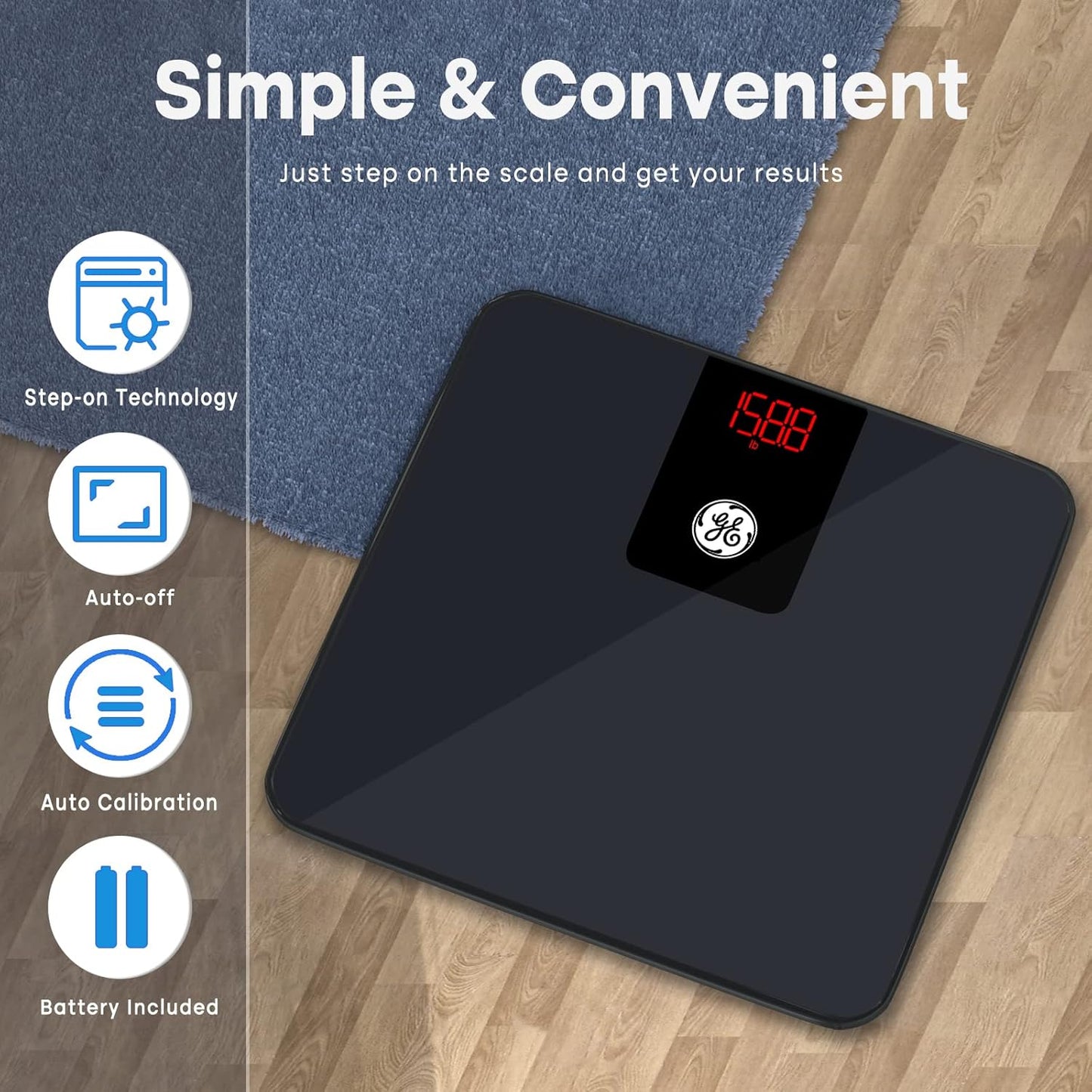 Digital Bathroom Scale for Weight Smart Bluetooth Body Weight and BMI Electronic Black Weighing Scale for Bath Home