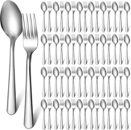 Spoons Silverware Set Bulk Stainless Steel Flatware Cutlery Set 6.7'' Kitchen Utensils for Home