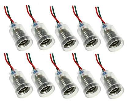 10x E10 LED Screw Mount Small Bulbs Holder with Wire Socket for Home