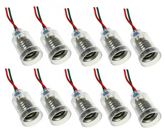 10x E10 LED Screw Mount Small Bulbs Holder with Wire Socket for Home