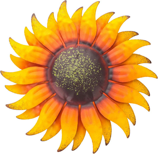 6 Inch Sunflower Metal Flowers Wall Decor Metal Wall Art Decorations Hanging for Indoor Outdoor Home Bathroom