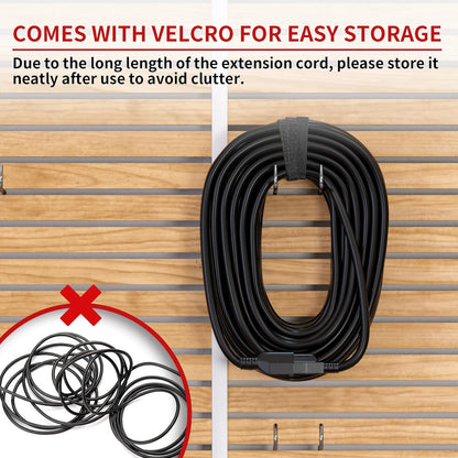 Outdoor Extension Cord Waterproof Weatherproof & Flame Retardant Black 3 Prong Power Cord Outside for Lawn & Garden