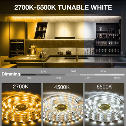 6 PCS Under Cabinet Lighting with Remote Dimmable LED Strip Lights for Bedroom