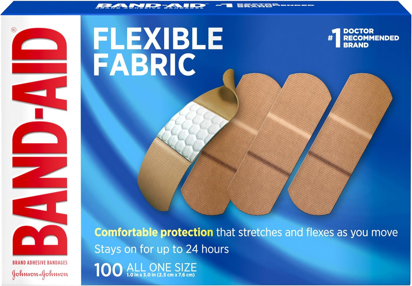 Flexible Fabric Sterile Adhesive Bandages Comfortable Cushioned Wound Care & Protection for Minor Cuts