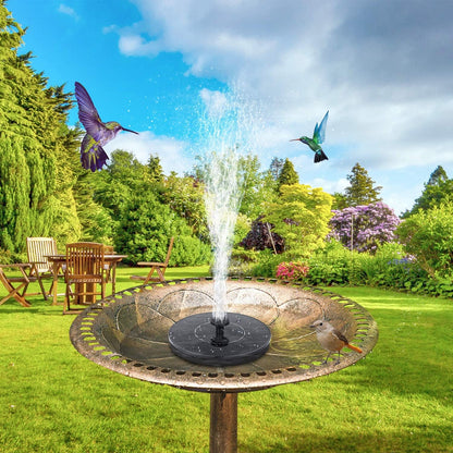 Upgrade 1.4W Solar Fountain with 6 Nozzle Free Standing Floating Solar Powered Water Fountain Pump for Bird Bath, Garden
