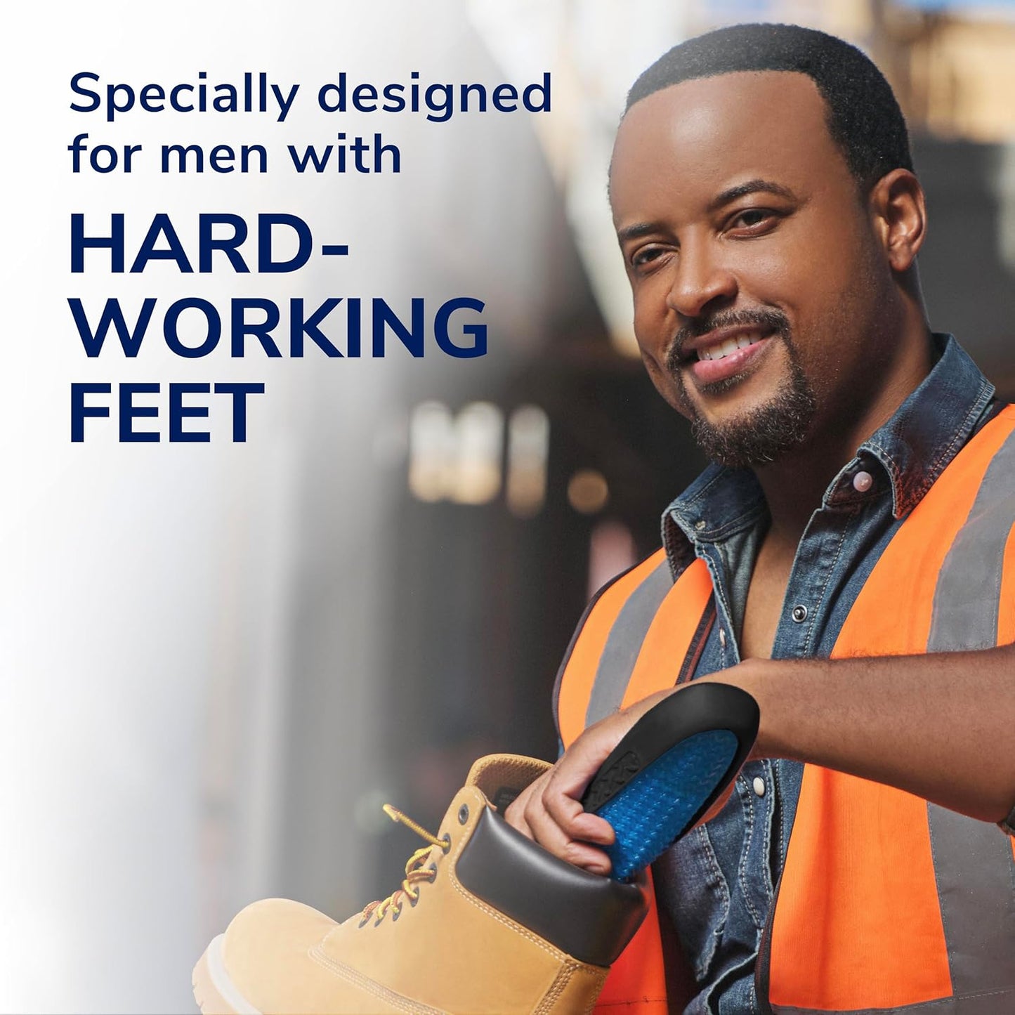 Work All Day Superior Comfort Insoles (with) Massaging Gel Men 1 Pair Trim to Fit