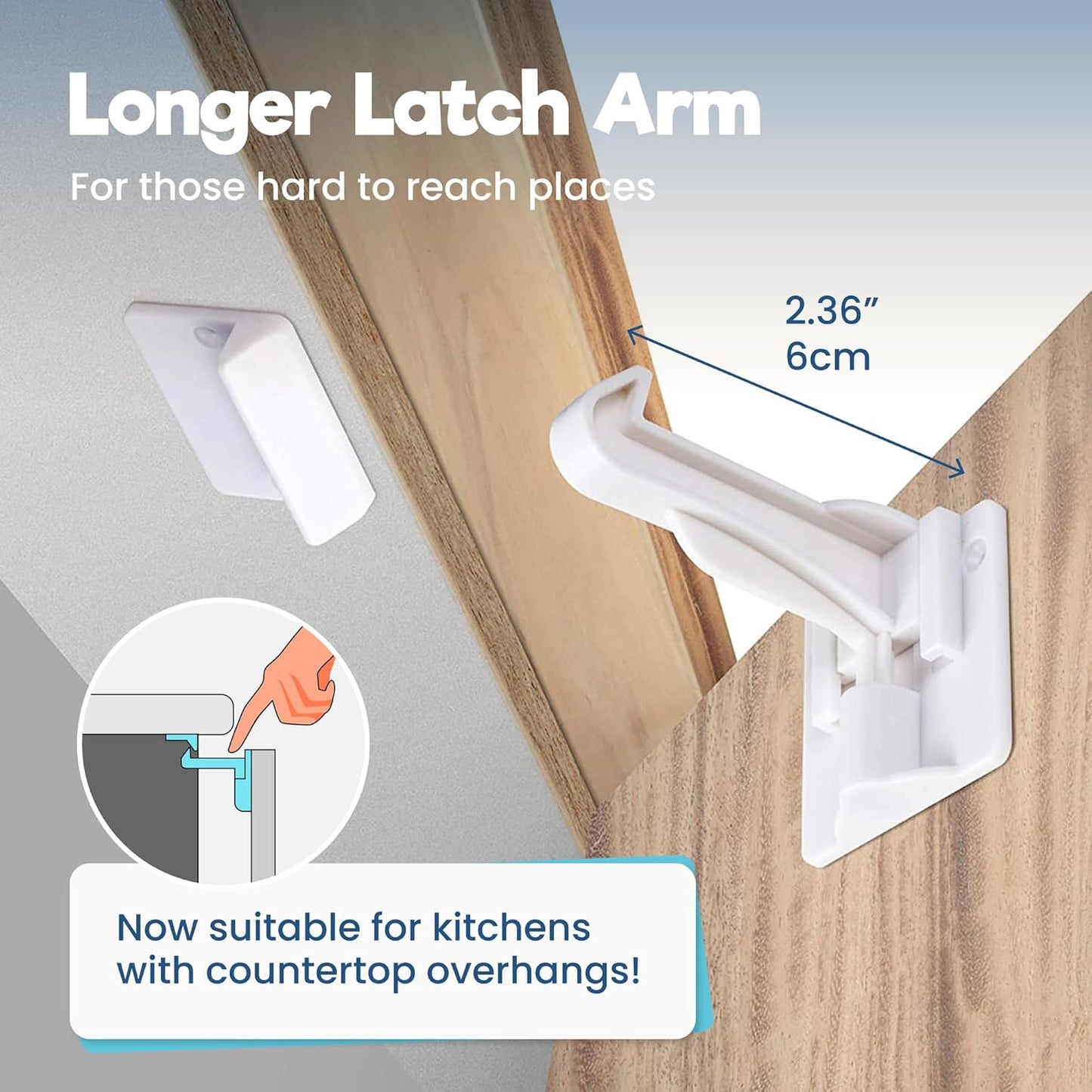 Invisible Baby Proofing Cabinet Latch Locks (10 Pack)  No Drilling or Tools Required for Installation