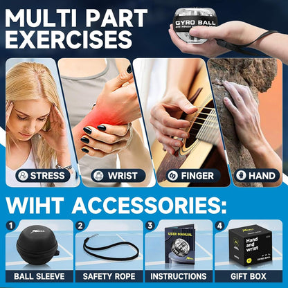 Torque Ball Hand Exerciser Grip Strength Trainer Forearm Strengthener Wrist Power Gyro Ball Hand Strengthening Devices