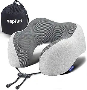 Neck Pillow for Traveling Upgraded Travel Neck Pillow for Airplane 100% Pure Memory Foam