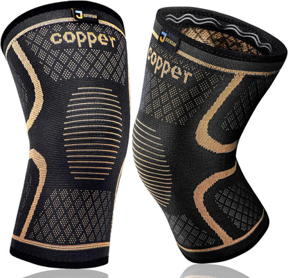 2 pack Knee Supports Copper Compression Knee Sleeve for Knee Pain Arthritis Sports