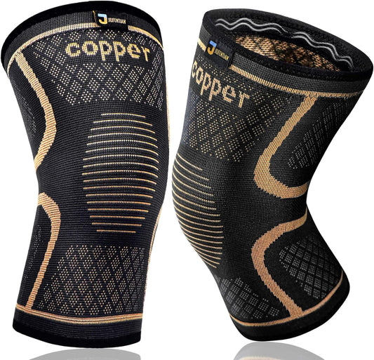 2 pack Knee Supports Copper Compression Knee Sleeve for Knee Pain Arthritis Sports
