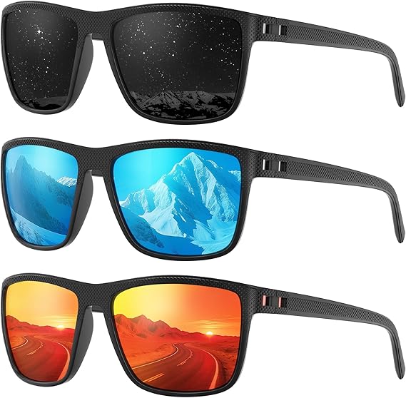 Polarized Sports Sunglasses for Men UV Protection Lightweight Sun Glasses for Driving Fishing