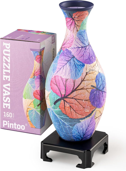 3D Puzzle Unique Flower Vase Made by 160 Curved Plastic Puzzle Pieces House Warming Gift