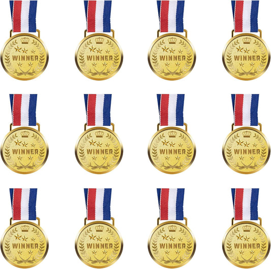 12 Pieces Winner Medals Gold Prizes for Sports Competitions Party Spelling Bees
