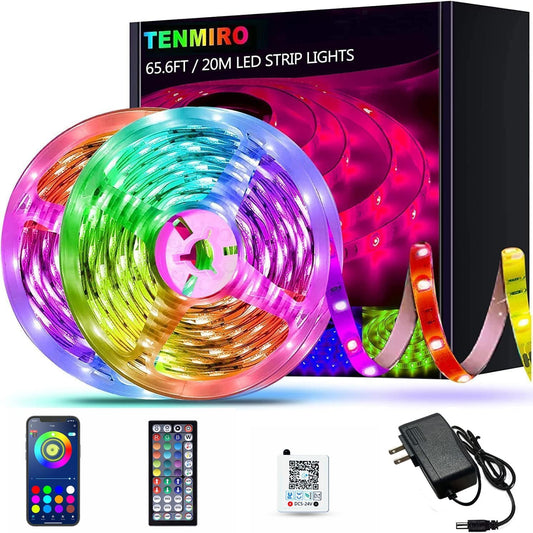 Ultra Long RGB Color Changing LED Light Strips Kit with 44 Keys Ir Remote Led Lights for Bedroom,