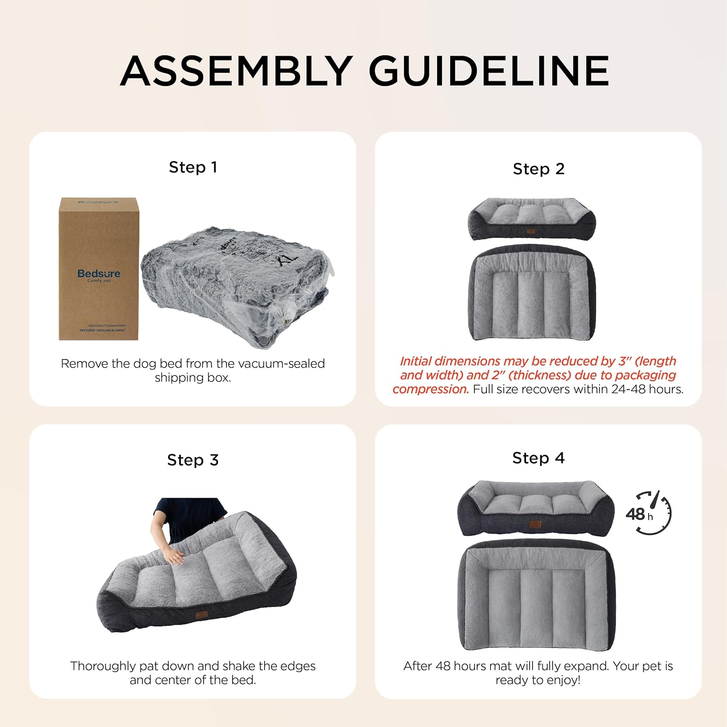 Ultimate Comfort for Your Canine: Supportmax XL Orthopedic Dog Bed - Extra Thick, Waterproof & Washable Grey Sofa for Large Dogs