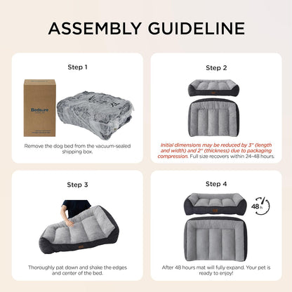 Ultimate Comfort for Your Canine: Supportmax XL Orthopedic Dog Bed - Extra Thick, Waterproof & Washable Grey Sofa for Large Dogs