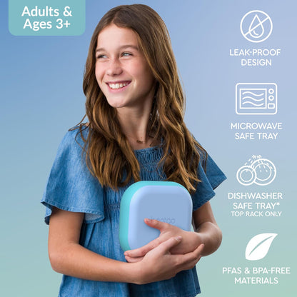 Leak Proof Lunch Box  Built In Ice Pack Keeps Food Cold 2.7-Cup Capacity for Snacks or a Sandwich