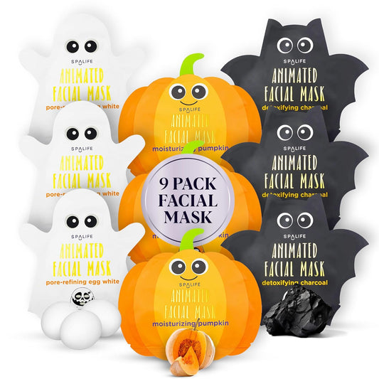 Sheet Bundle  Pumpkin Ghost Bat  Halloween Character Mask Bundle  Face Masks for Skin Care  Moisturizing
