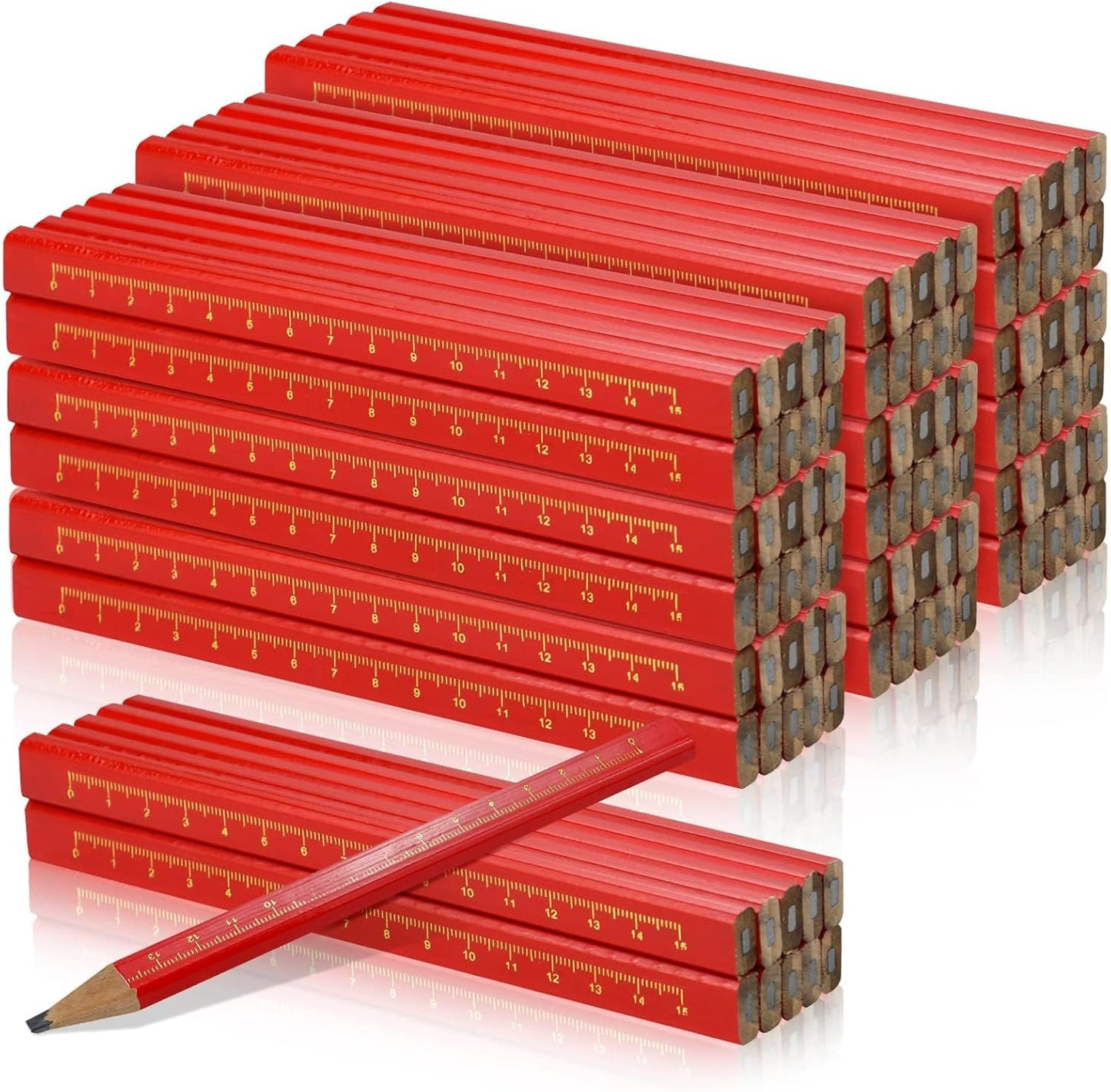 100 Pcs Octagonal Hard Black Carpenter Pencils for Woodworking Marking & Construction Plans