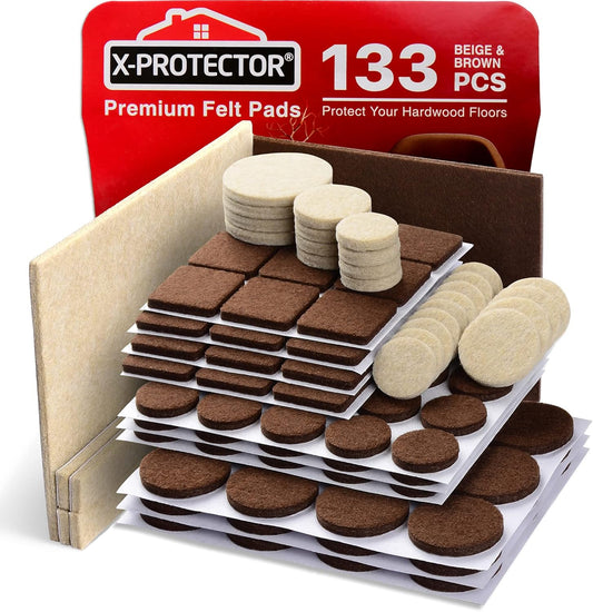 133 PCS Premium Furniture Pads Felt Pads Furniture Feet Best Wood Floor Protectors Protect Your Hardwood