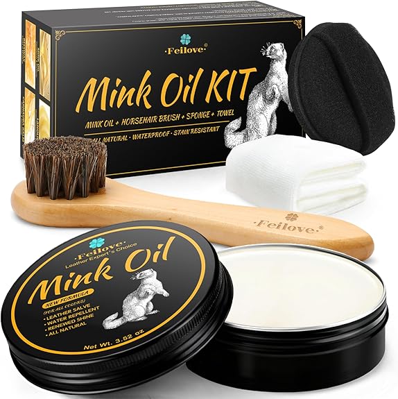 Oil Leather Conditioner and Cleaner 3.52 oz Premium Waterproof Formula for Boots and Shoes