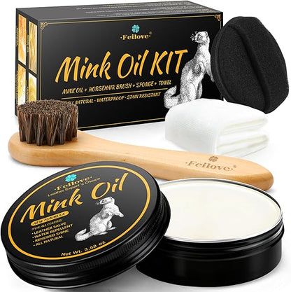 Oil Leather Conditioner and Cleaner 3.52 oz Premium Waterproof Formula for Boots and Shoes