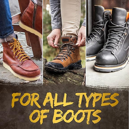 Round Boot Laces [1 Pair] Heavy Duty and Durable Shoelaces for Boots Work Boots & Hiking Shoes