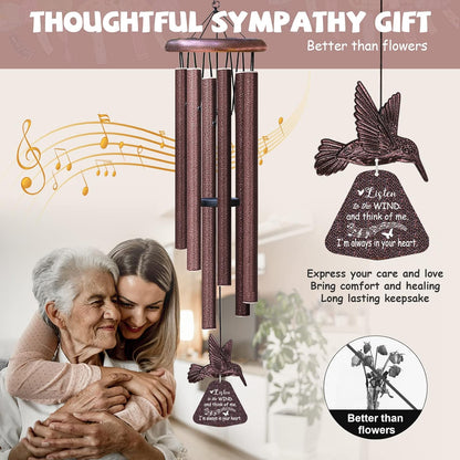 Chimes with Hummingbird Wind Spinner Memorial Wind Chimes for Loss of Loved One Prime