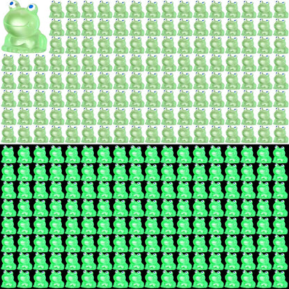 100 Pcs Frogs Miniature Figurines Animals Glow in The Dark Tiny Frogs for Garden Landscape