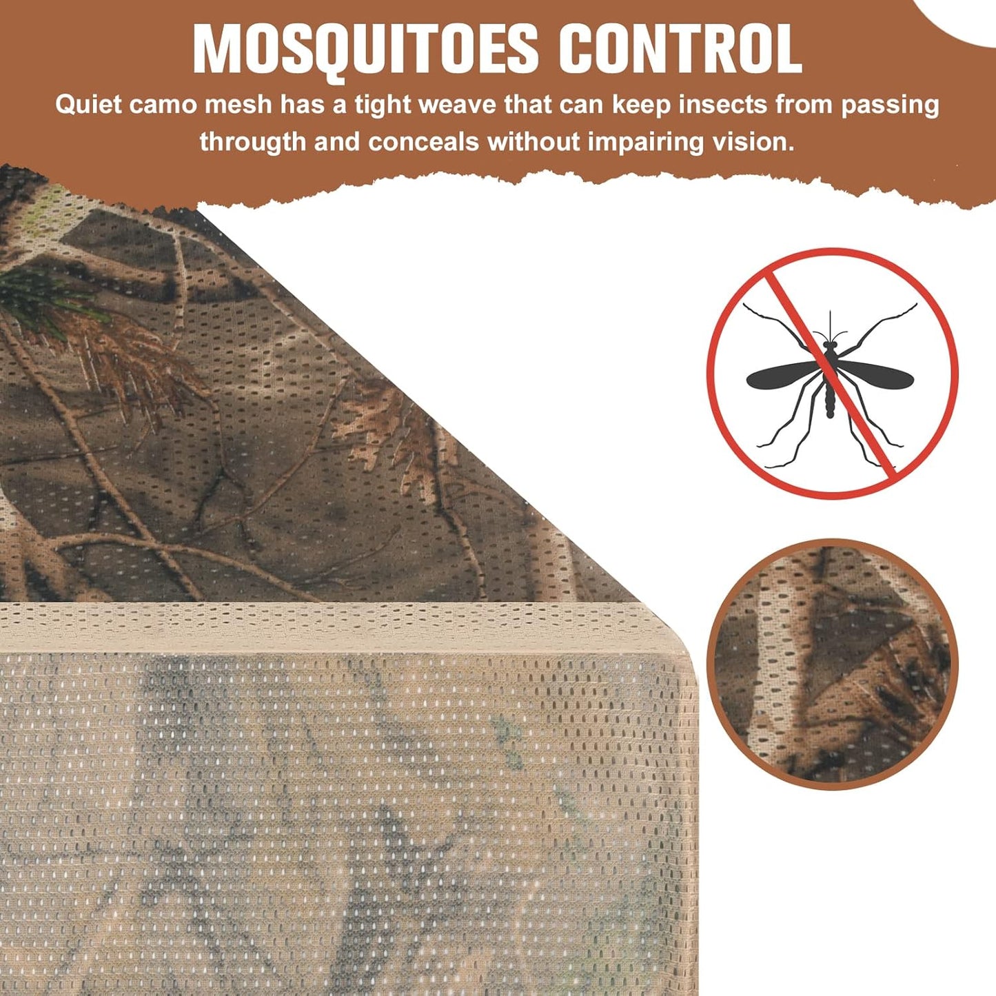 Camouflage Netting, Quiet Mesh Sunshade Fence Canopy Nets See Through Lightweight Great for Concealment Hunting Shooting