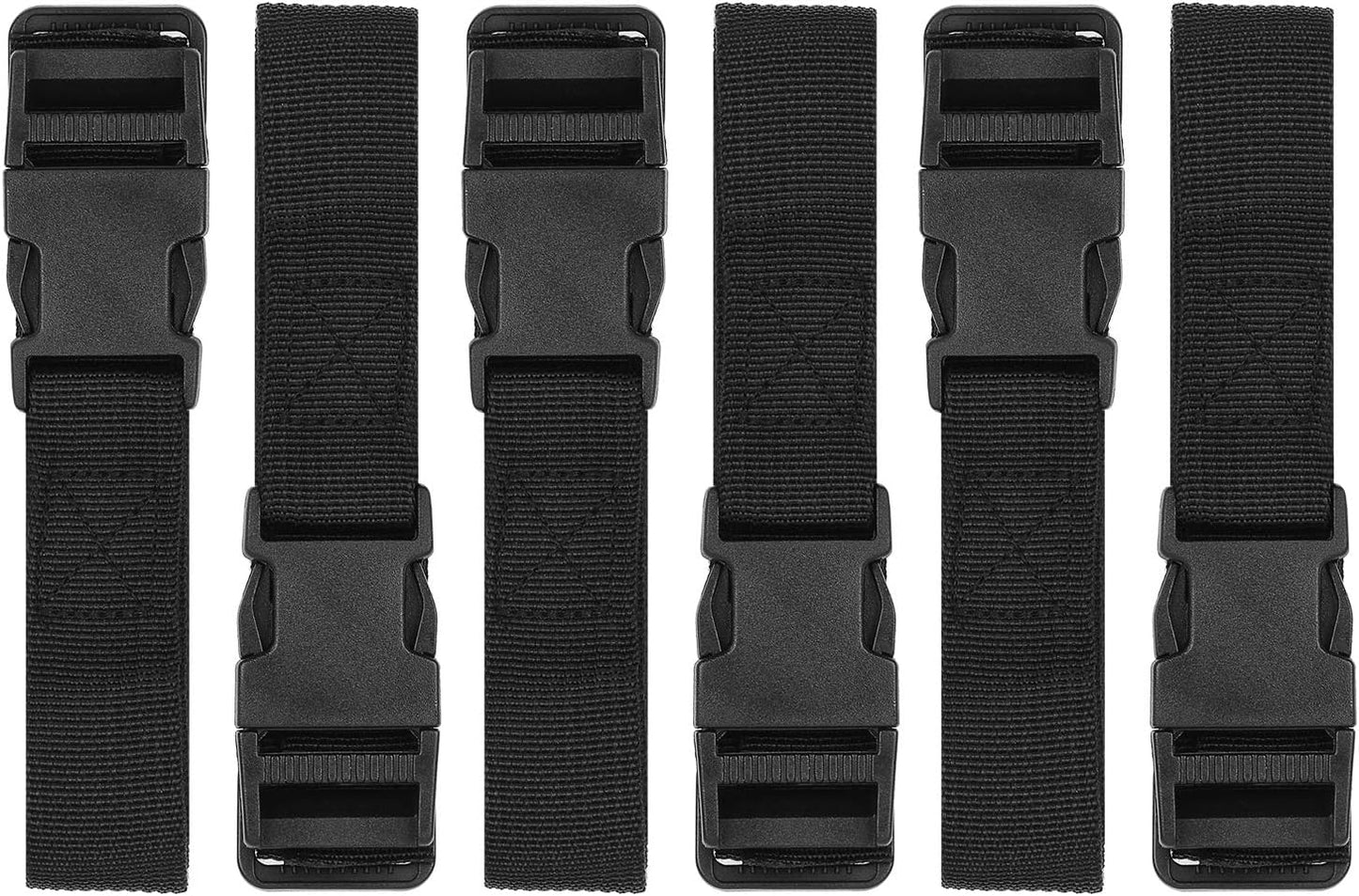 6 Pack Nylon Straps with Quick Release Buckle Utility Straps for Travel Packing