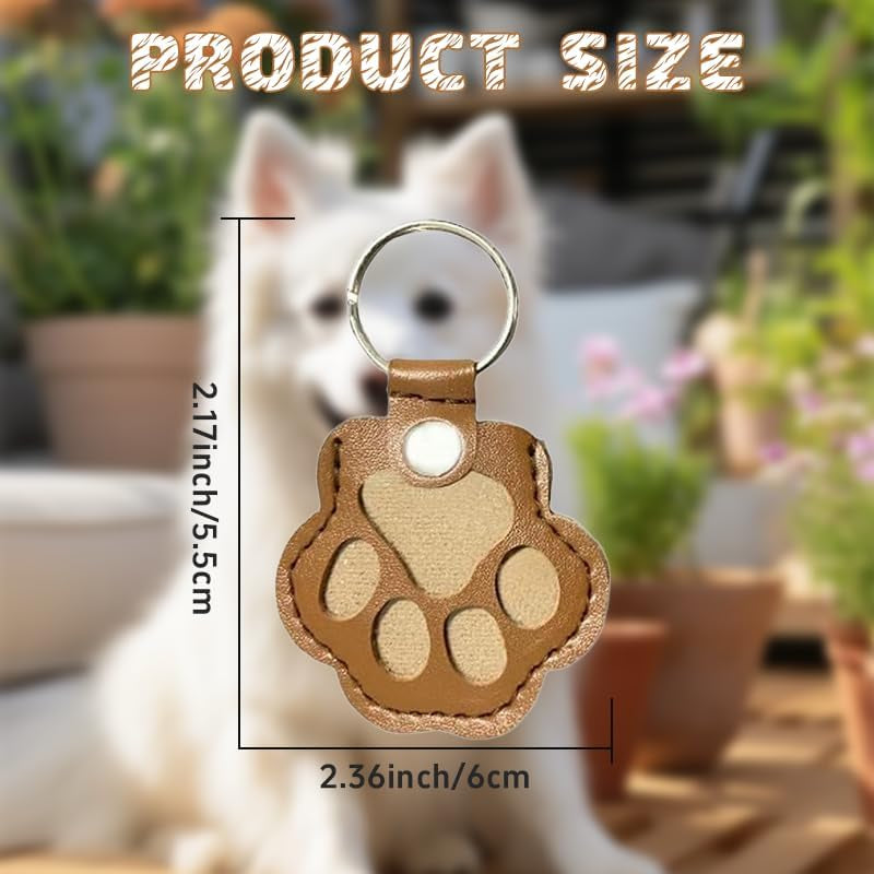 3 Pcs Pet Paw Shaped Leather Keychain, Pet Hair Keychain, Pet Memorial Gift Keyring, Handmade Key Holder for Collecting Cat and Dog Hair